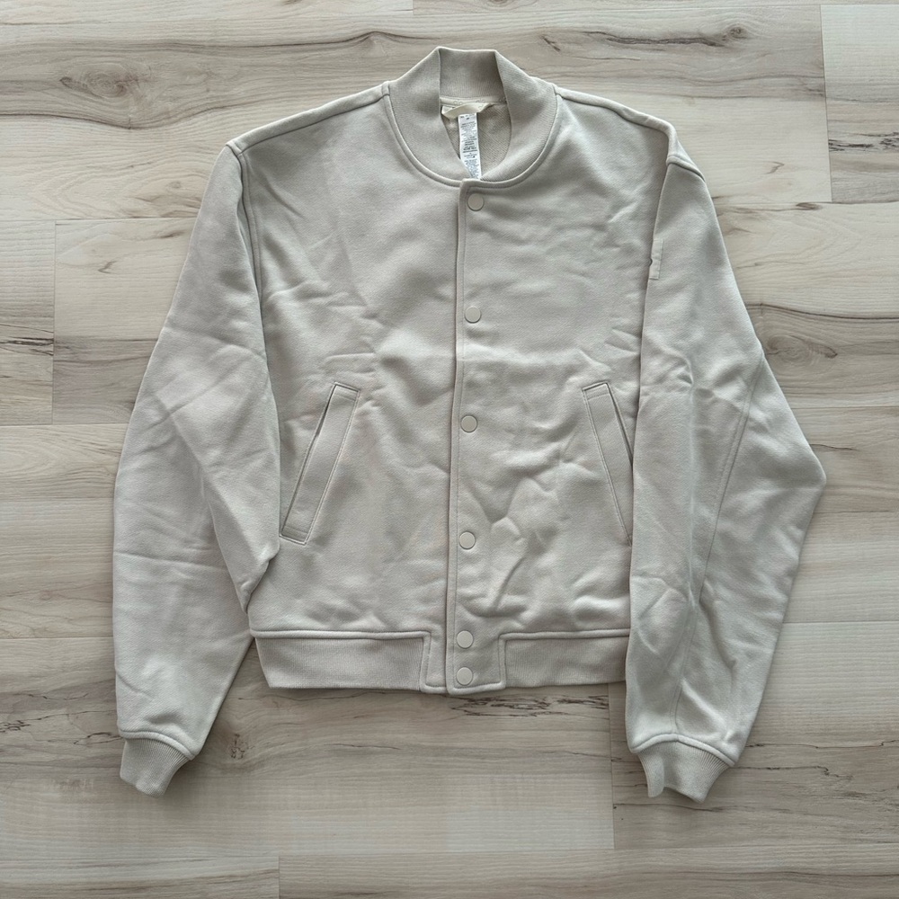 ALO Renown Varsity Jacket Bone Size XS NWOT Mint condition